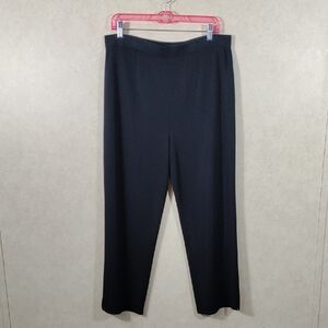 I159 Misook black actylic knit pull on ankle pants XL